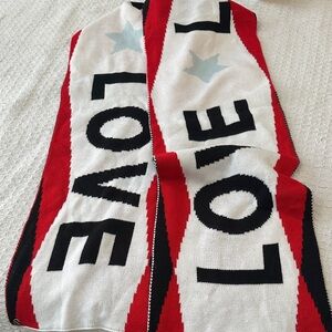 Express Red and White LOVE Scarf